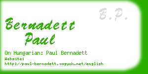 bernadett paul business card